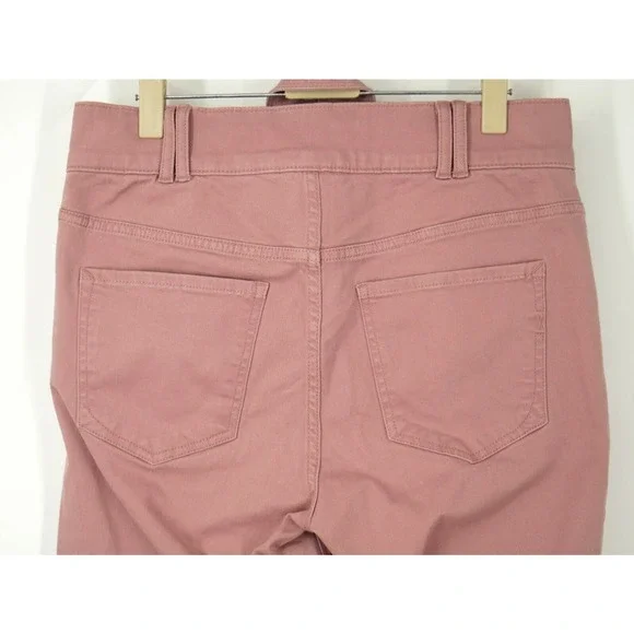 NWOT Express Bell Flare Mid Rise Belted Jeans Pink 6R - Picture 3 of 5